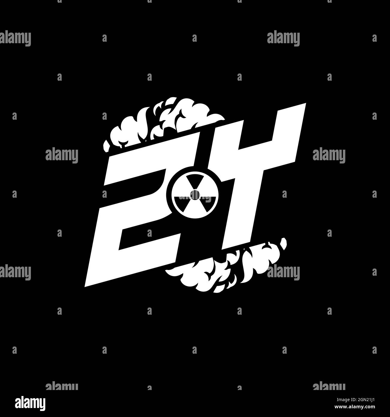 ZY Initial ESport Monogram with Shape and Smoke Style template vector Stock Vector