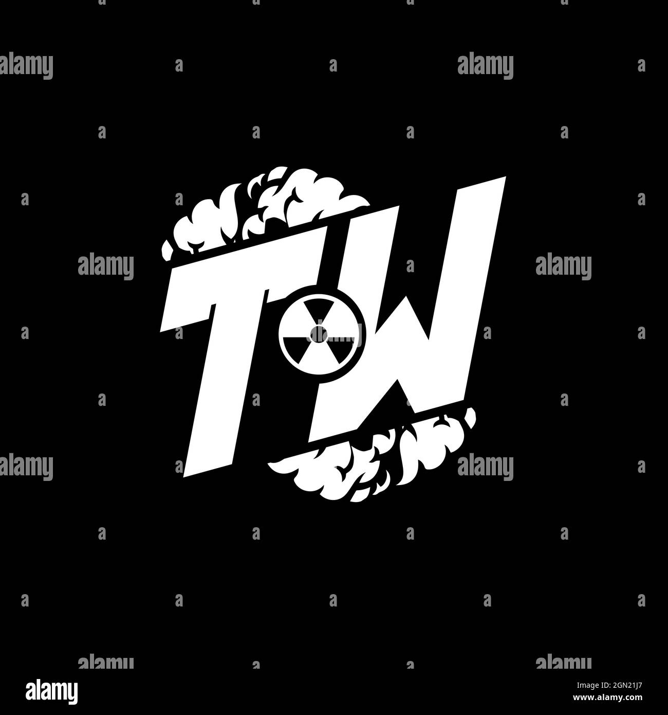 TW Initial ESport Monogram with Shape and Smoke Style template vector Stock Vector