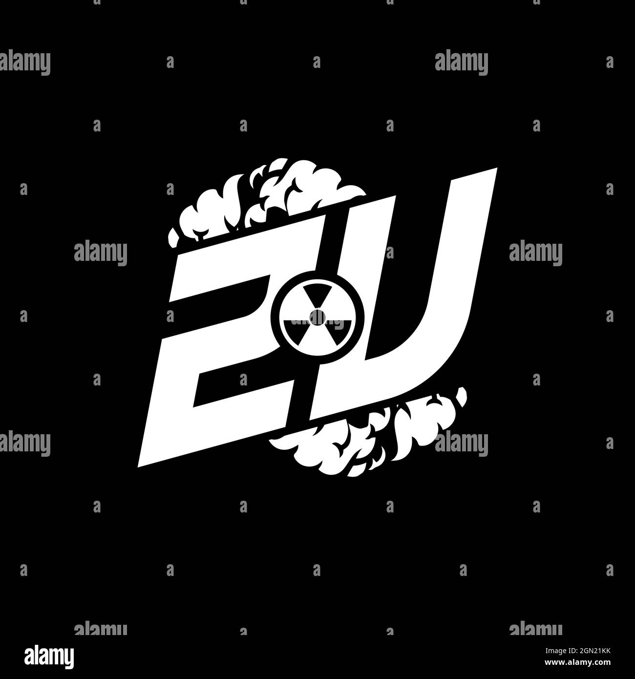 ZU Initial ESport Monogram with Shape and Smoke Style template vector Stock Vector