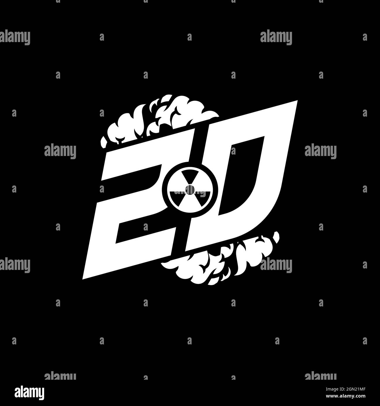 ZD Initial ESport Monogram with Shape and Smoke Style template vector Stock Vector