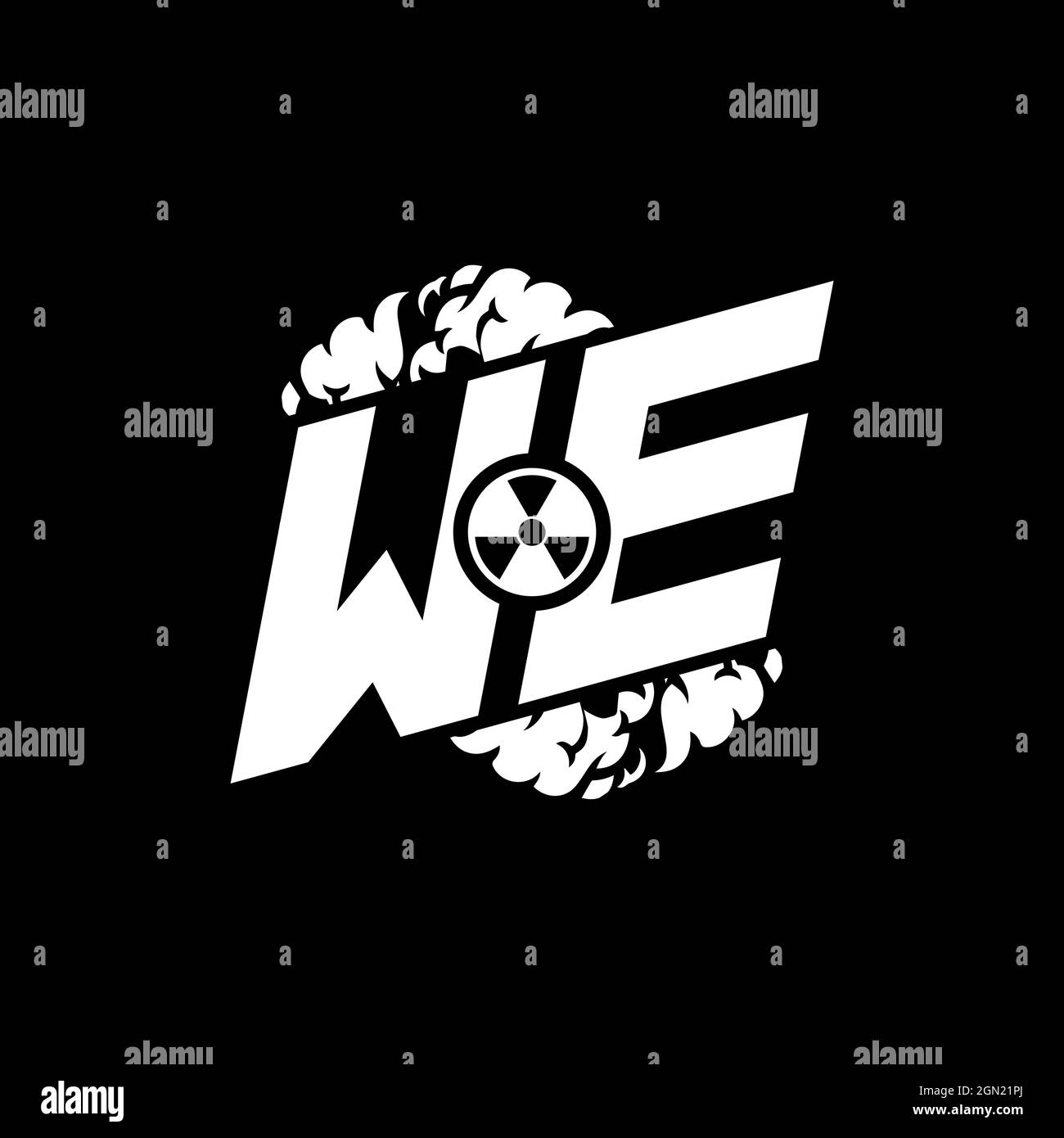 WE Initial ESport Monogram with Shape and Smoke Style template vector Stock Vector