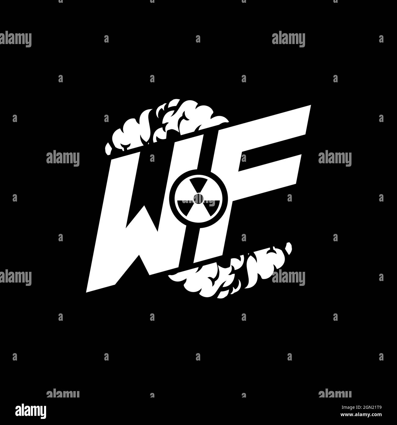 WF Initial ESport Monogram with Shape and Smoke Style template vector Stock Vector