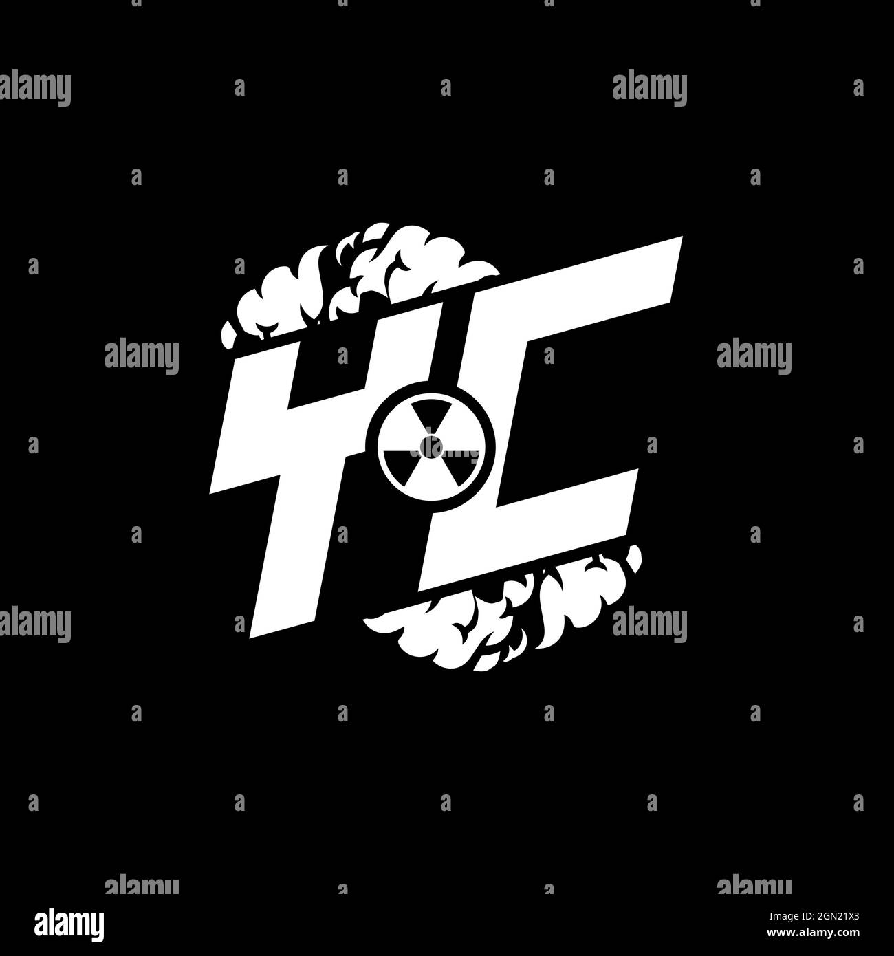 YC Initial ESport Monogram with Shape and Smoke Style template vector Stock Vector