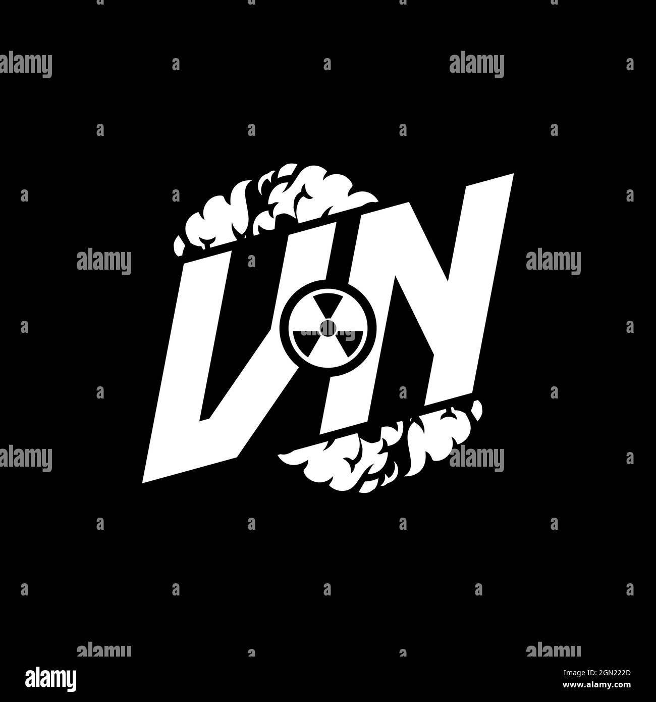 VN Initial ESport Monogram with Shape and Smoke Style template vector Stock Vector