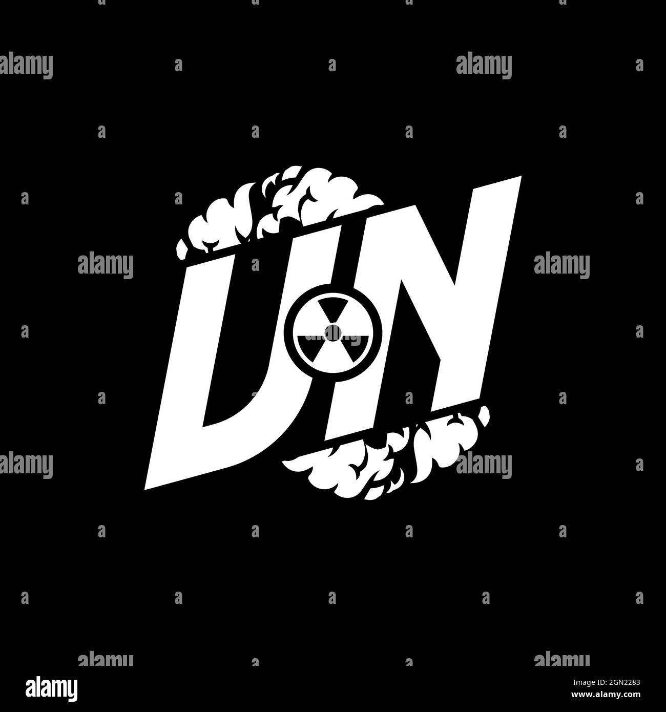 UN Initial ESport Monogram with Shape and Smoke Style template vector Stock Vector
