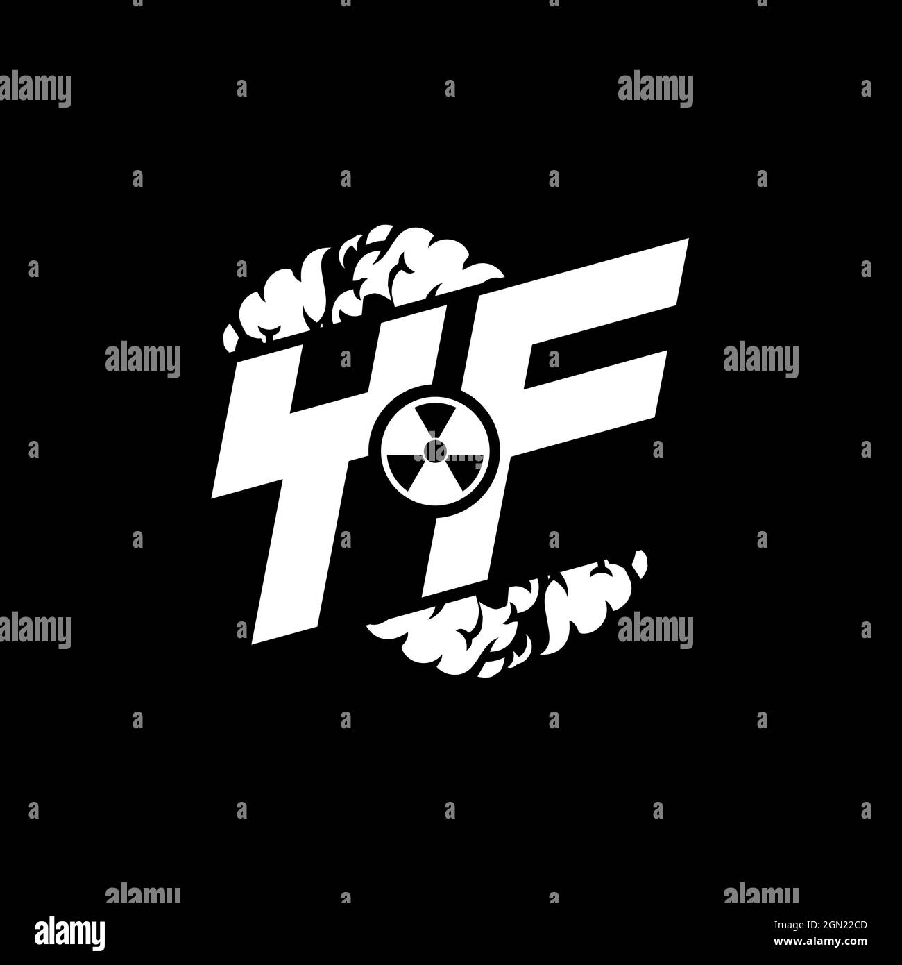 YF Initial ESport Monogram with Shape and Smoke Style template vector Stock Vector
