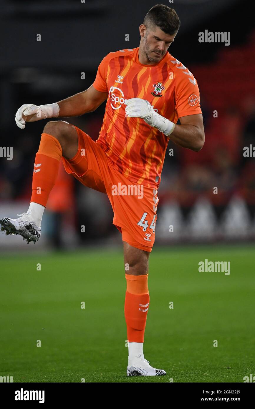 Fraser Forster #44 of Southampton stretches Stock Photo