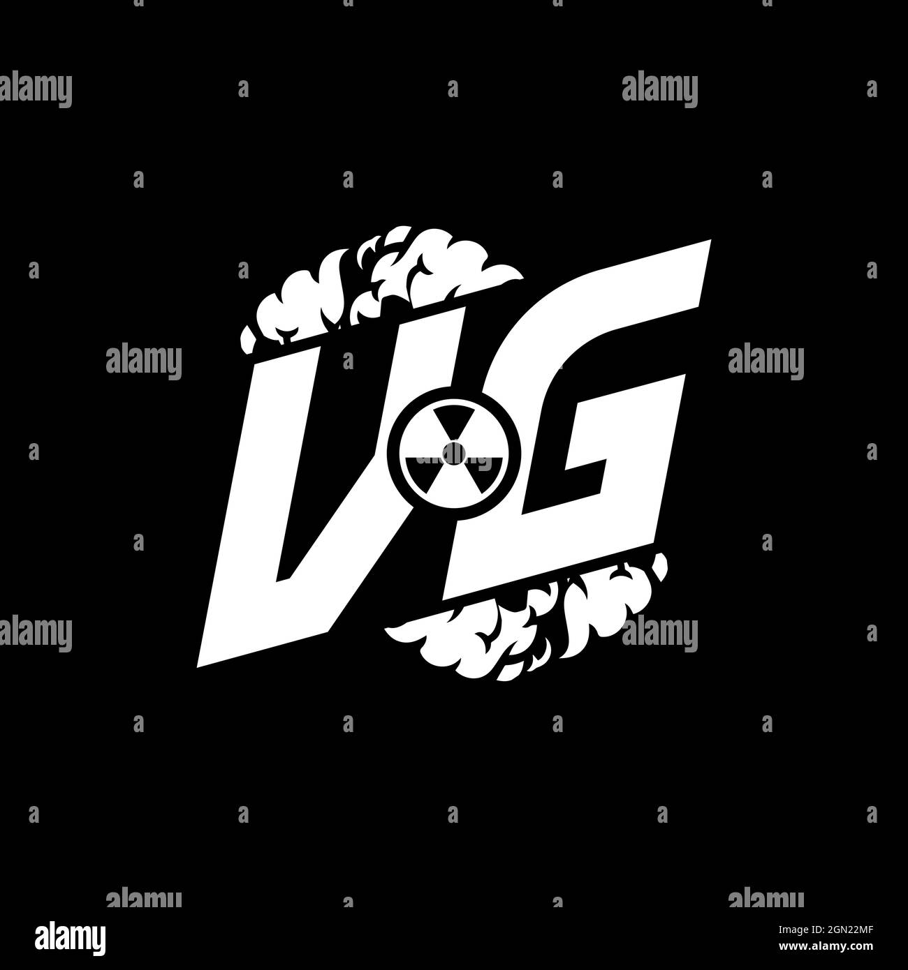 VG Initial ESport Monogram with Shape and Smoke Style template vector Stock Vector