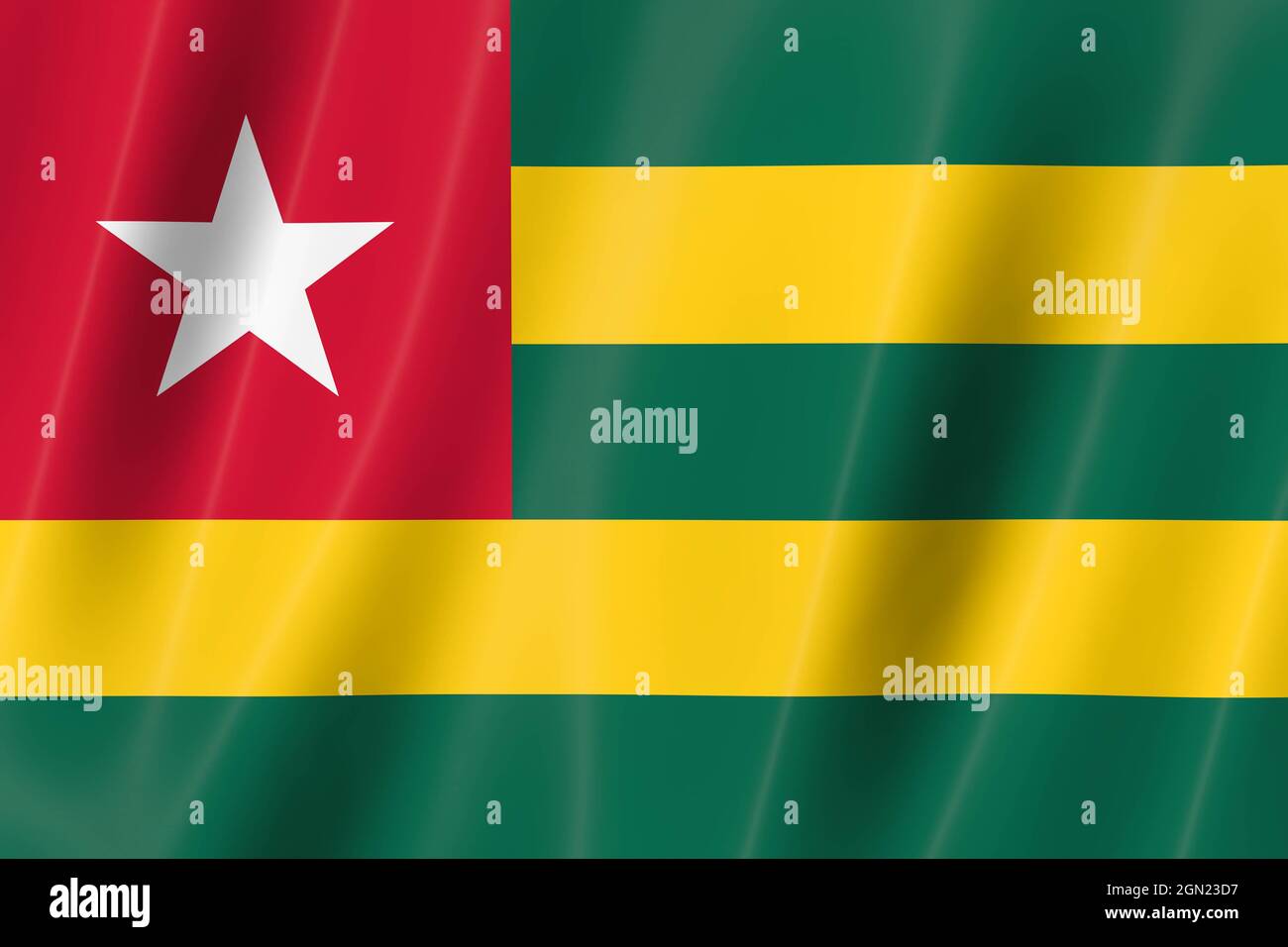 Togo flag of silk-3D panoramic illustration Stock Photo - Alamy