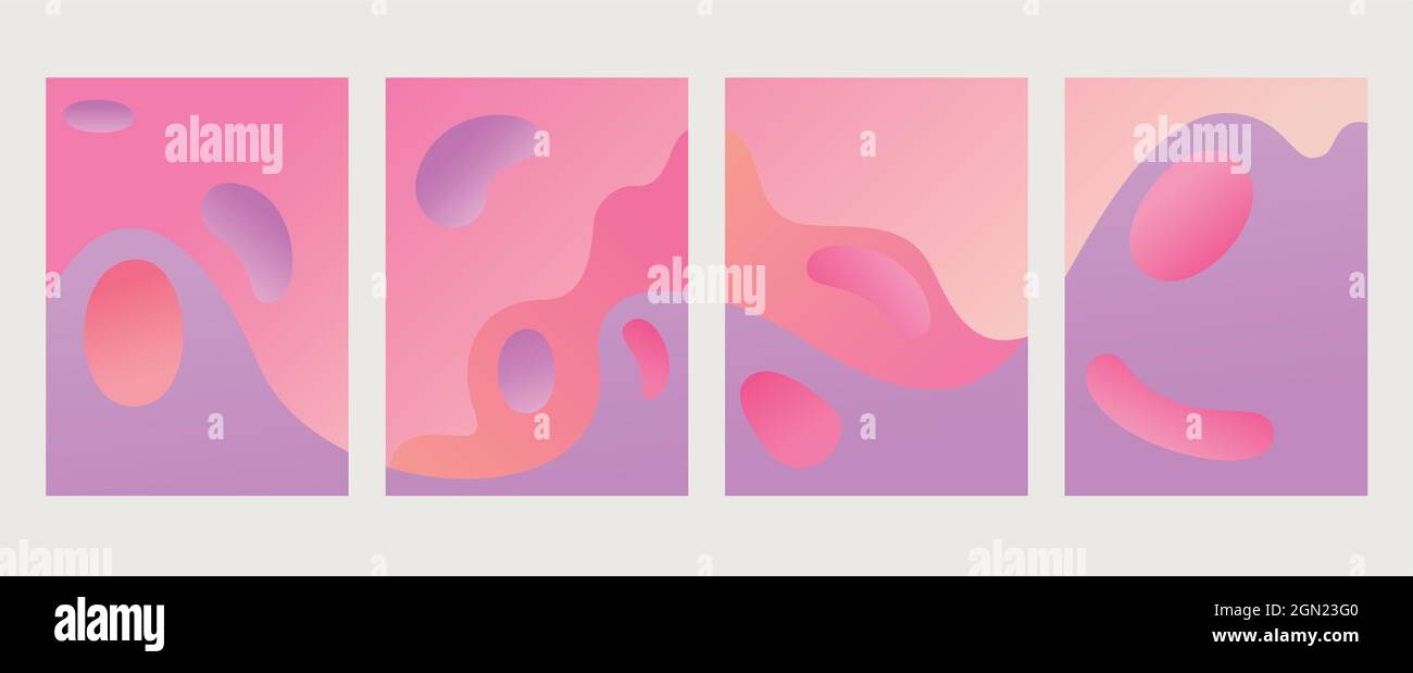 Vector abstract illustrations set for postcards and banners Stock Vector