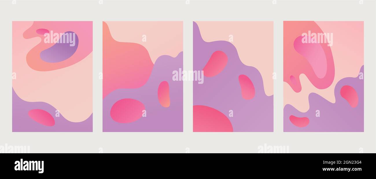 Vector abstract postcards set with copy space Stock Vector