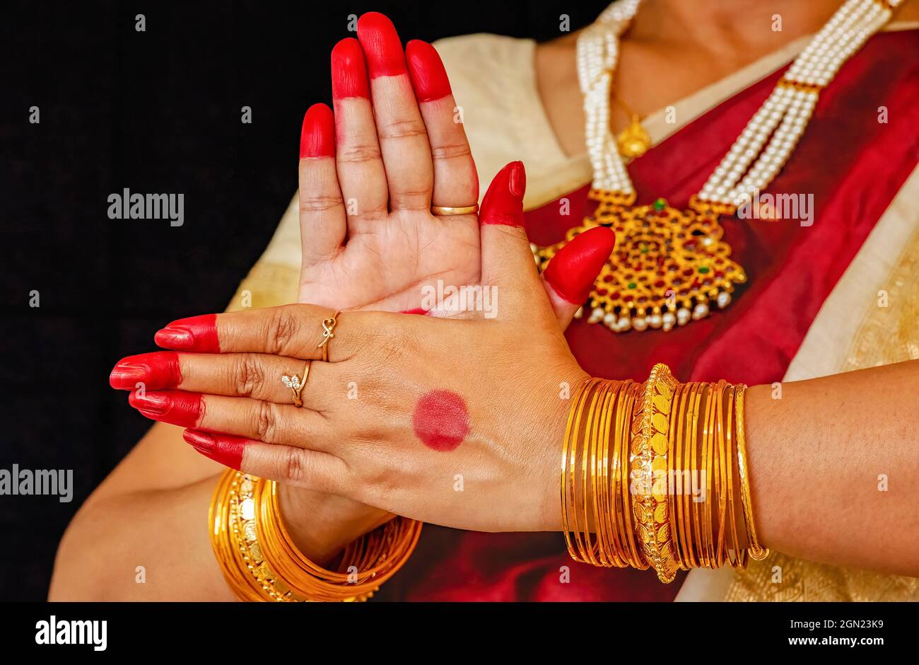 Woman dancer hands showing