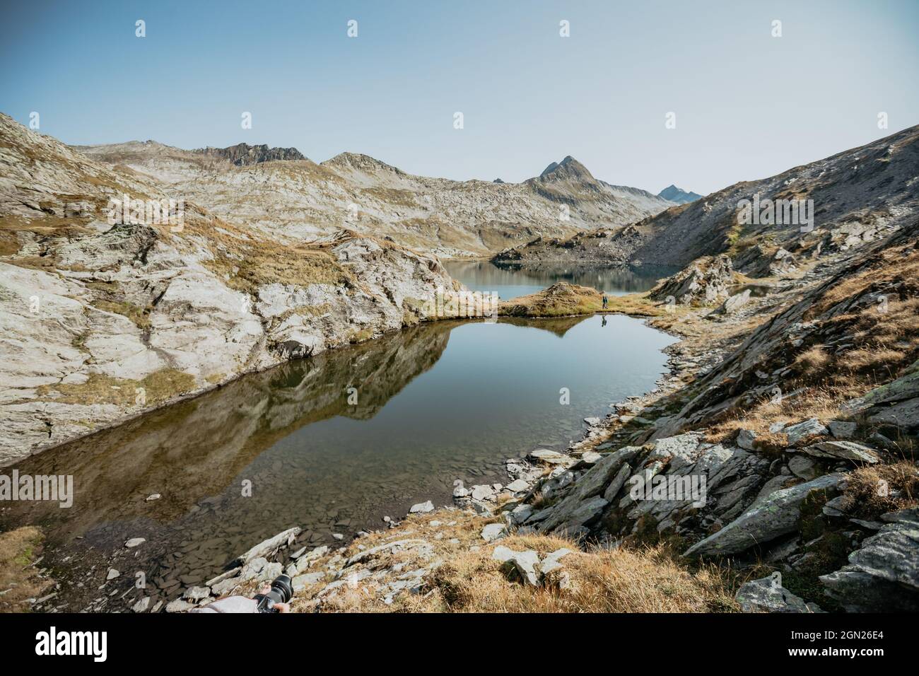 Lake in the swiss mountains, switzerland, mountains, lake, Stock Photo