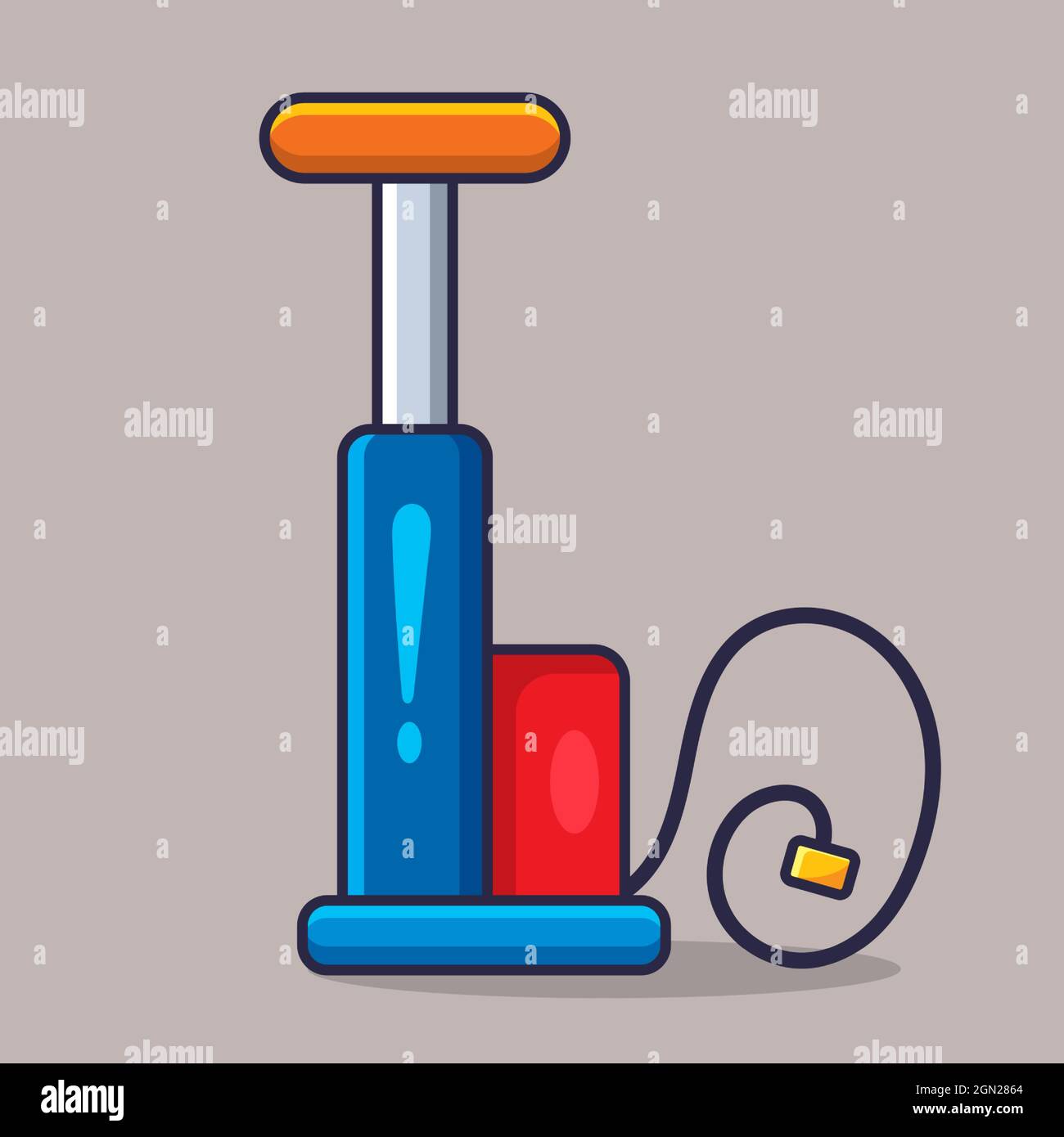 bicycle hand air pump isolated cartoon vector illustration in flat style Stock Vector