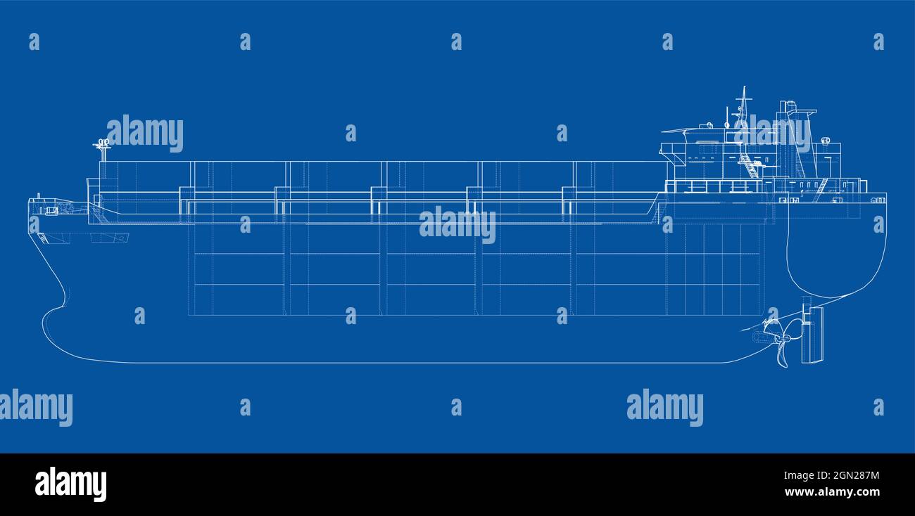 Cargo ship with containers. Vector Stock Vector Image & Art - Alamy