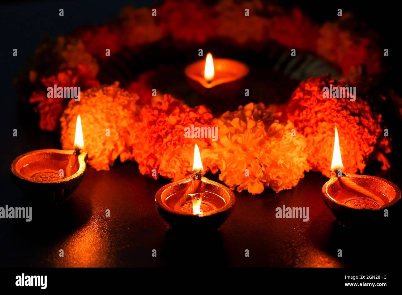 Diwali celebration Indian festival of lights Diya oil lamp and colors ...