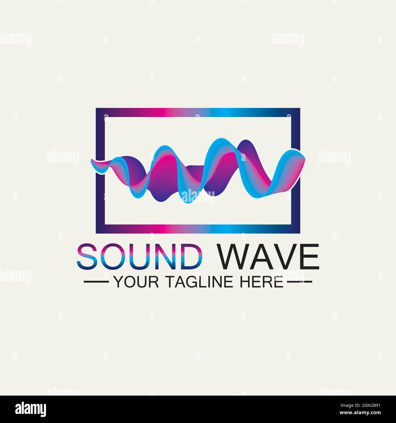 Multicolored abstract fluid sound wave logo Vector illustration design Stock Vector