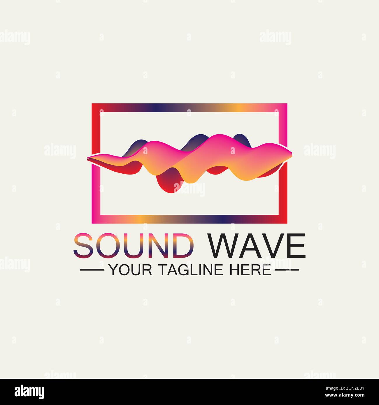 Multicolored abstract fluid sound wave logo Vector illustration design Stock Vector