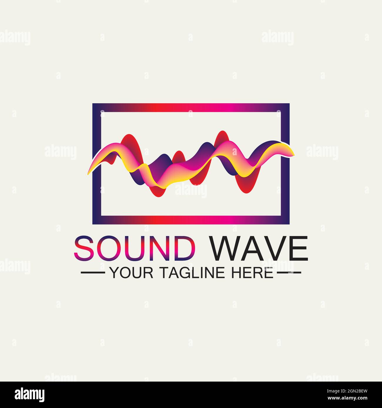 Multicolored abstract fluid sound wave logo Vector illustration design Stock Vector