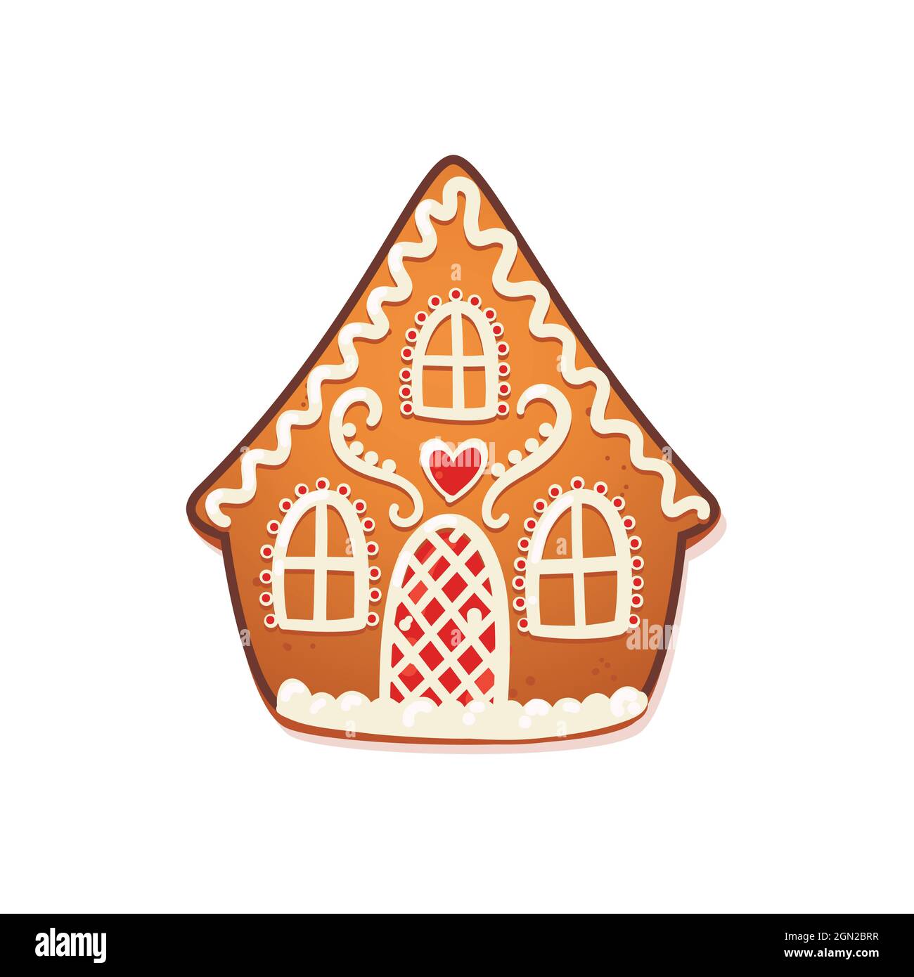 Gingerbread House. Cute Christmas Traditional Cookie with white icing ...