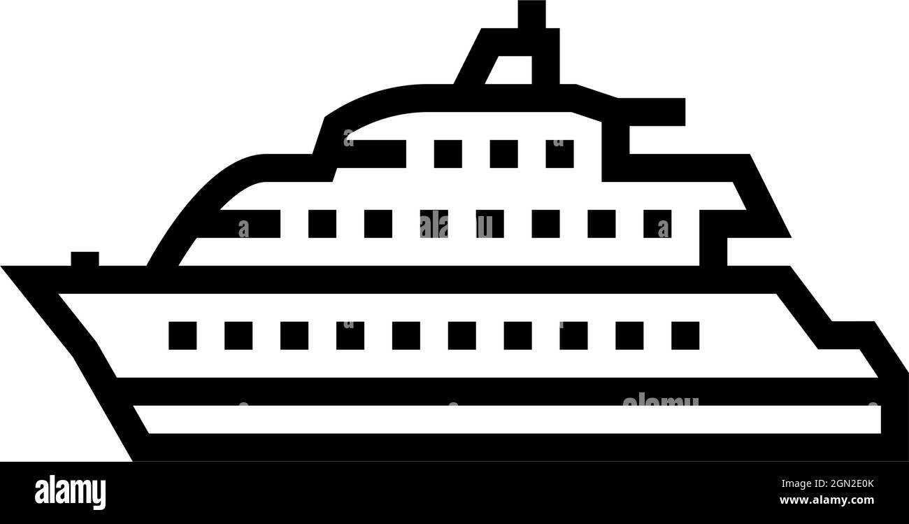 motor yacht boat line icon vector illustration Stock Vector Image & Art ...