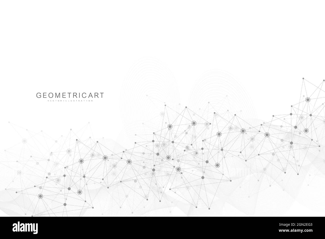 Geometric abstract background with connected line and dots. Structure ...