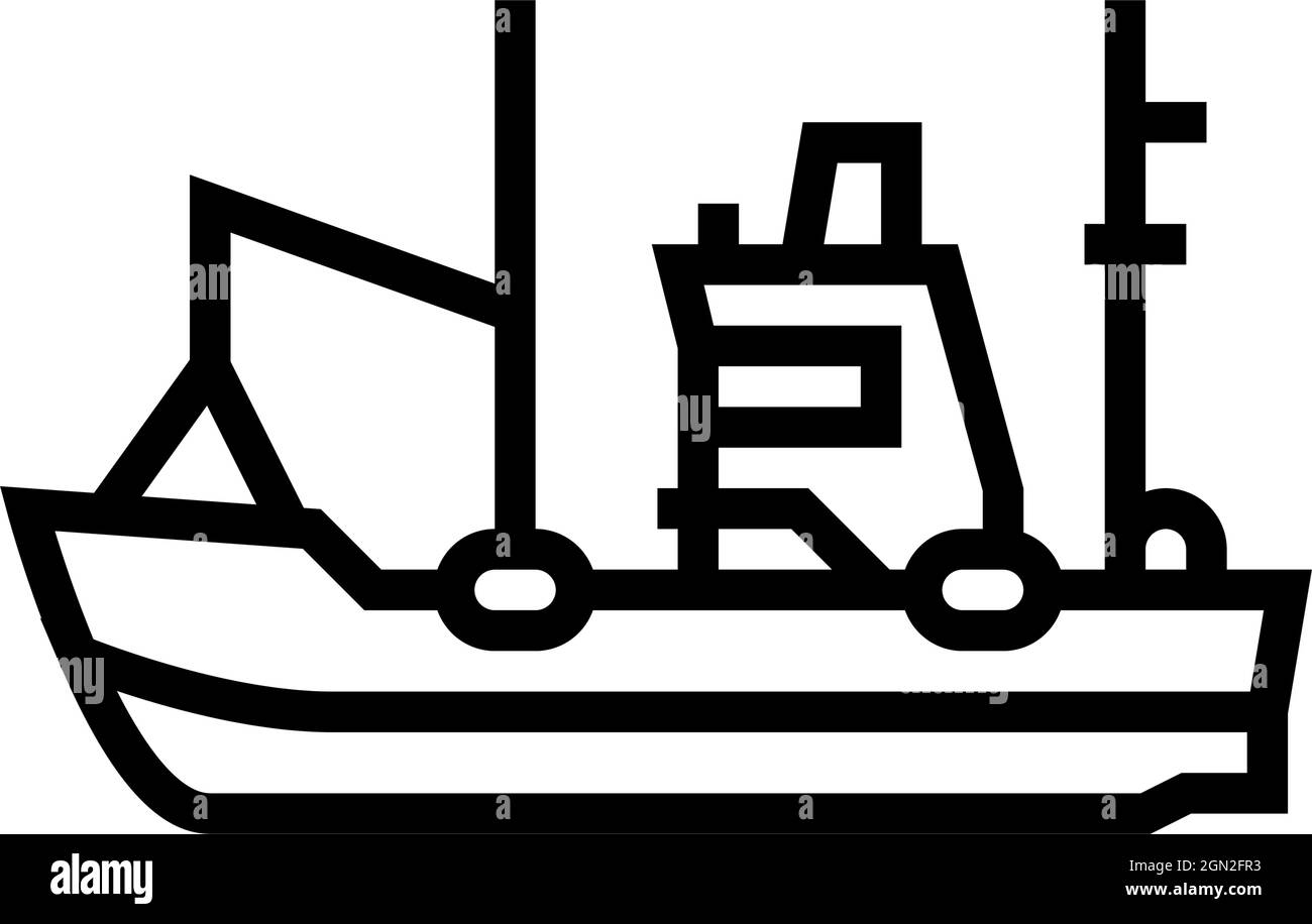 fishing boat line icon vector illustration Stock Vector Image & Art - Alamy