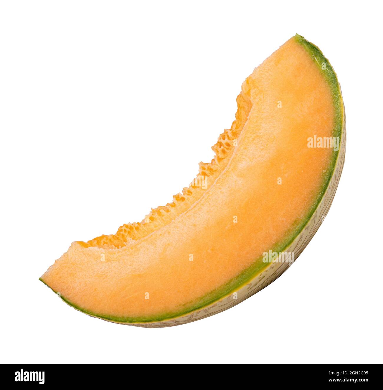 Fresh ripe melon on white background. Clipping path Stock Photo