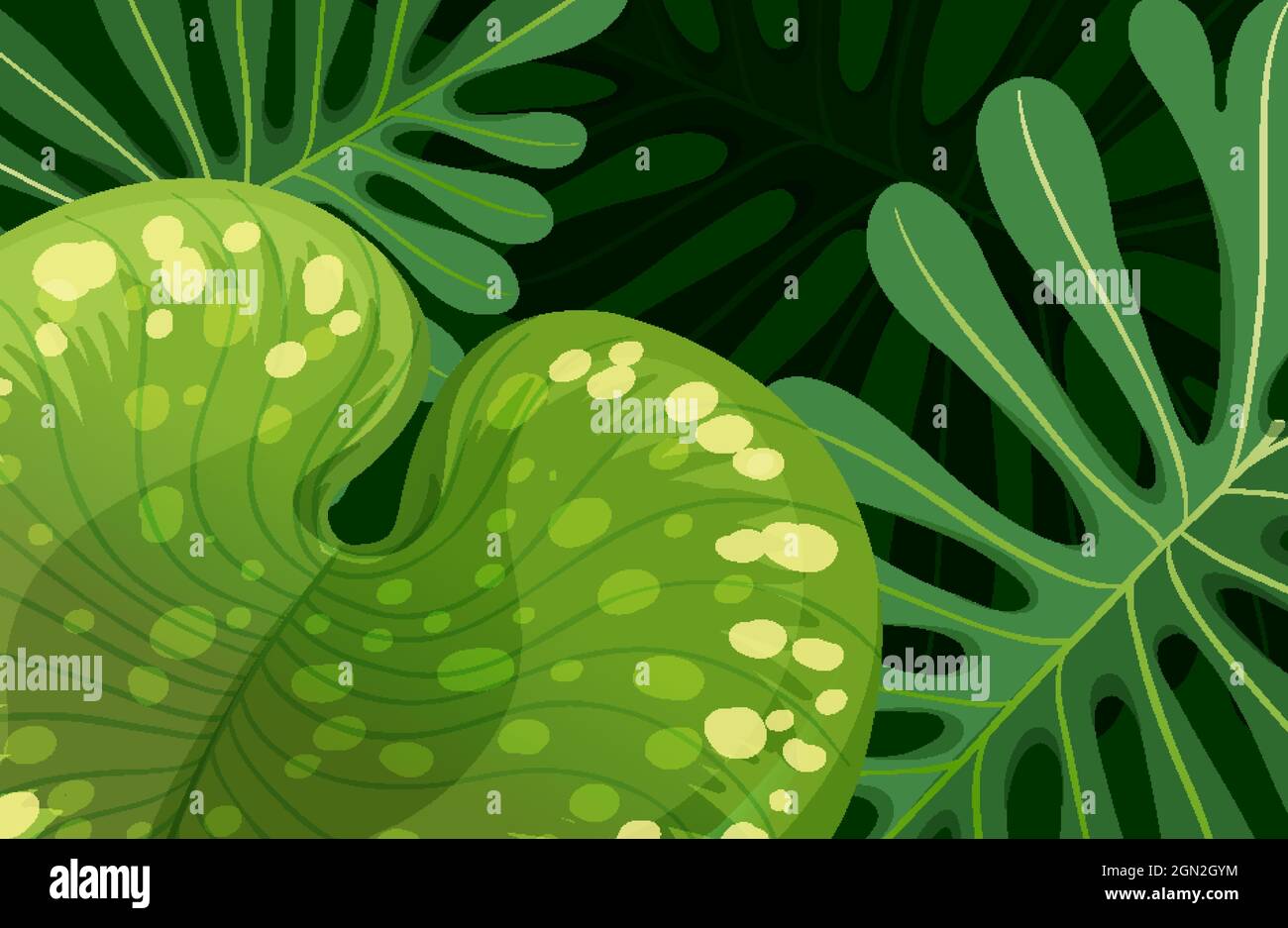 Green tropical leaves background illustration Stock Vector Image & Art ...