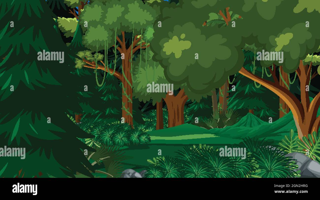 Nature forest landscape background illustration Stock Vector Image ...