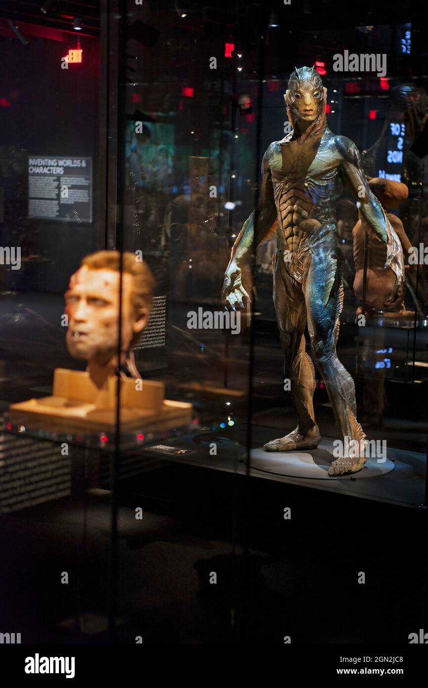 Display of props and models from classic Science Fiction movies at the Academy Museum of Motion Pictures, Los Angeles, CA Stock Photo