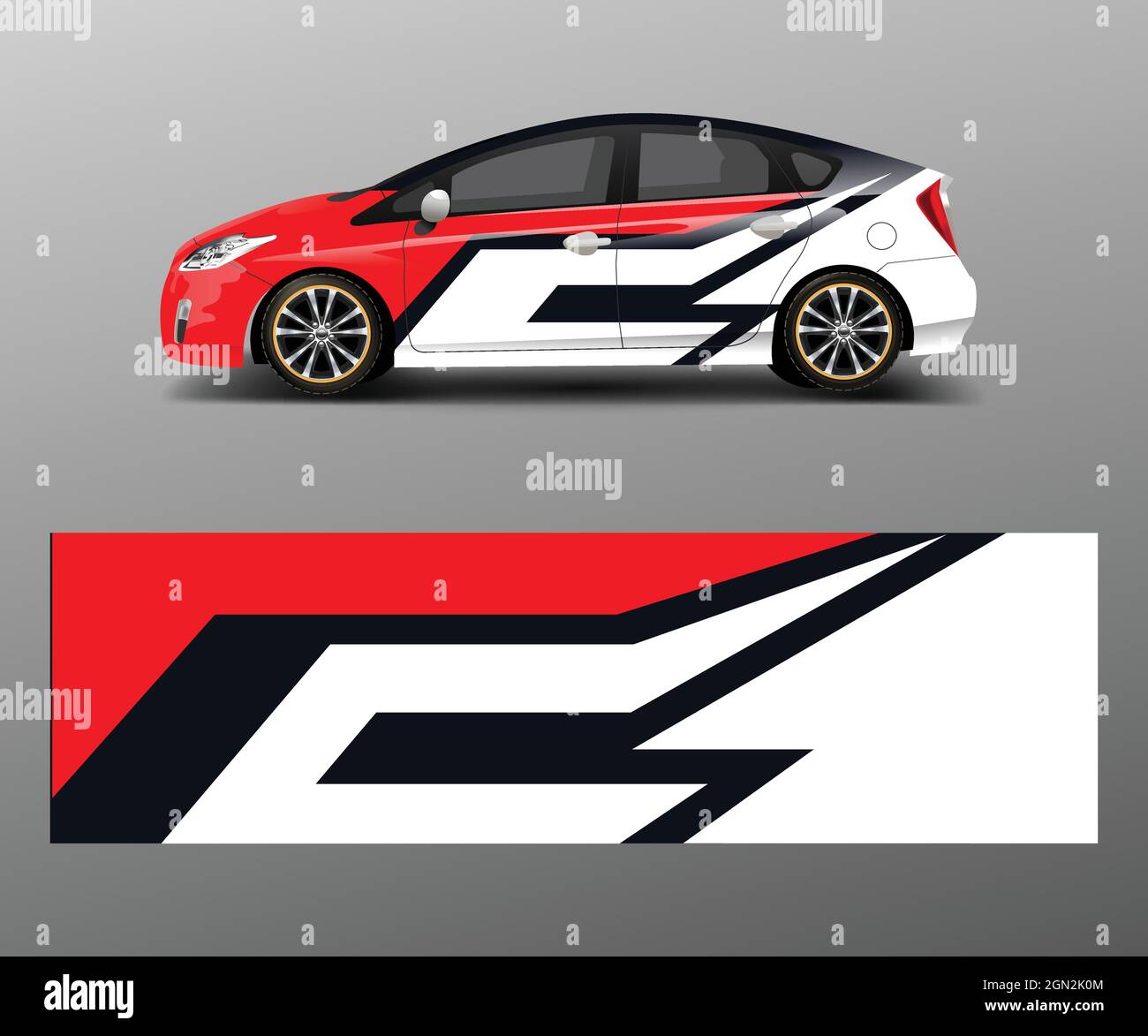 Car decal vector, graphic abstract racing designs for vehicle Sticker