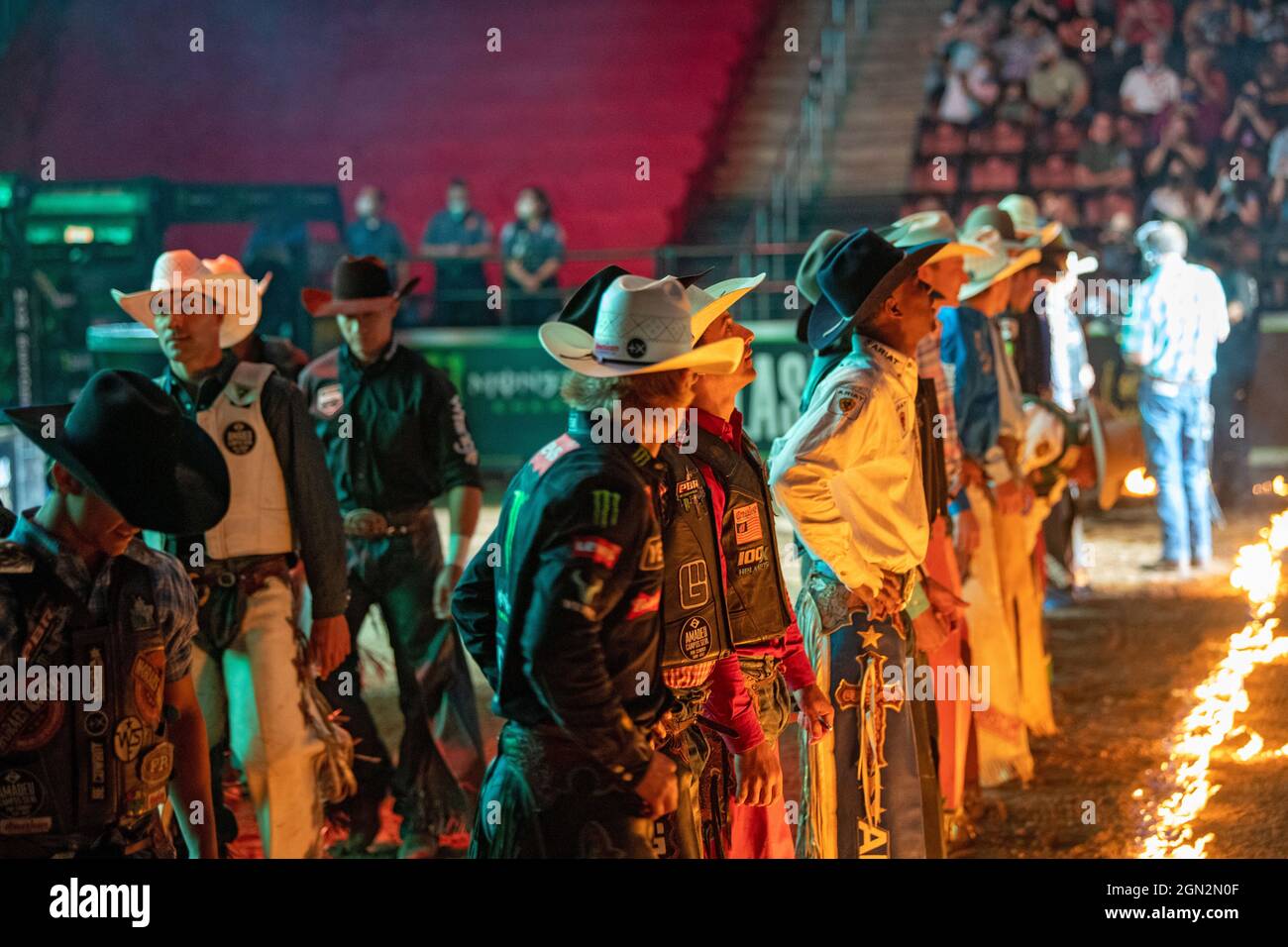 Newark, USA. 19th Sep, 2021. Riders walk during the opening ceremony of ...