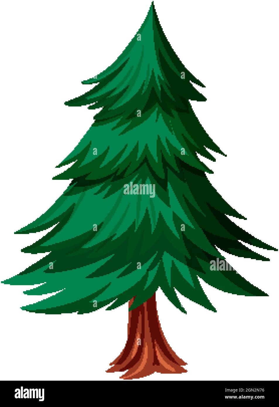 Christmas tree isolated on a white background illustration Stock Vector ...