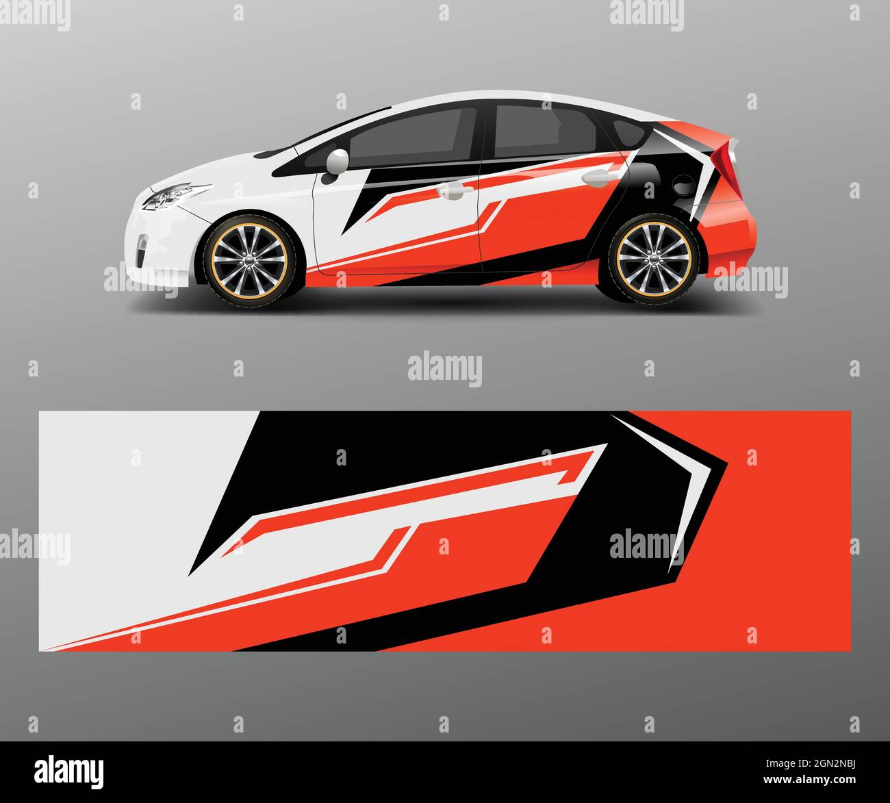 Racing car wrap with abstract stripe shapes for Company. Sport car ...