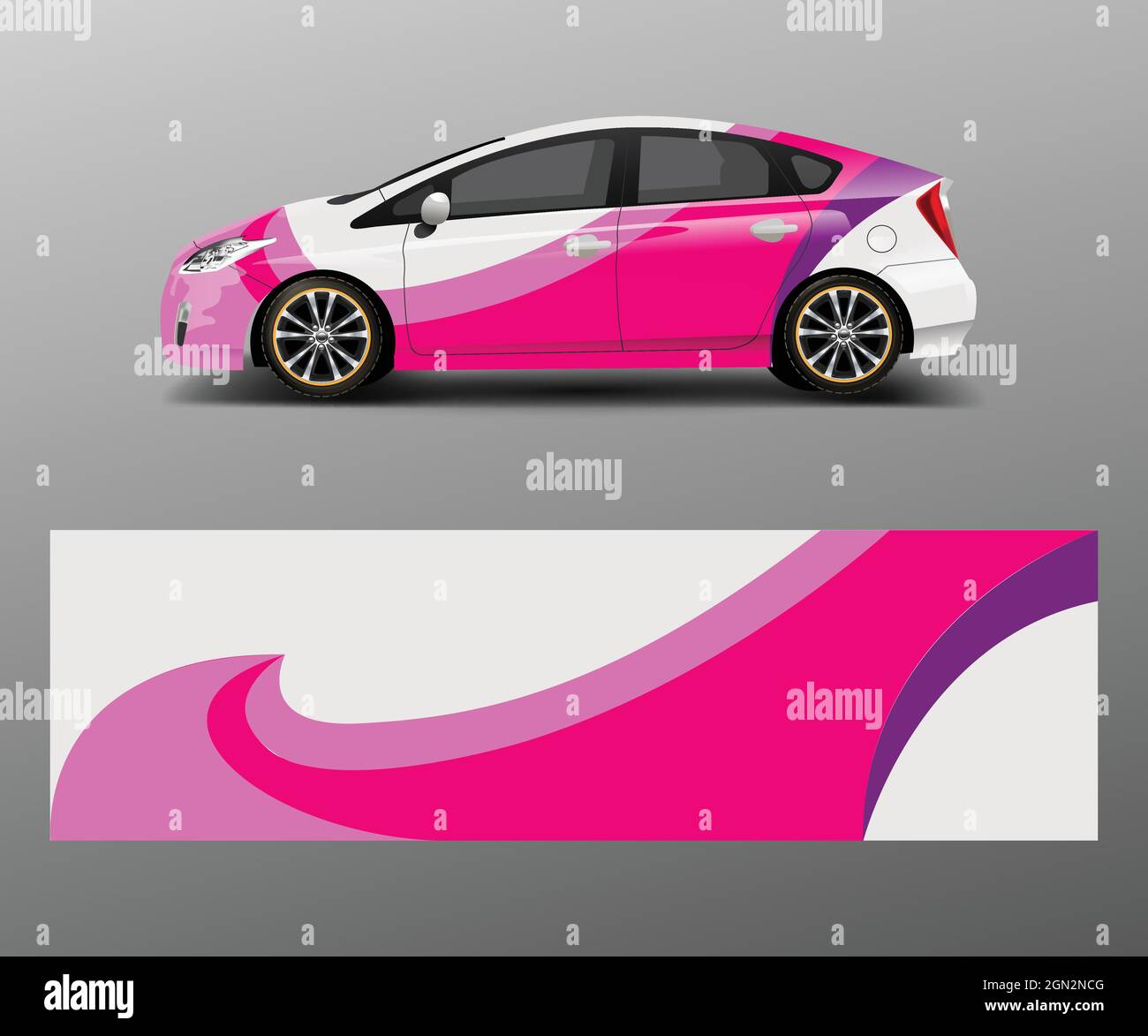 Company branding Car decal wrap design vector. Graphic abstract shapes