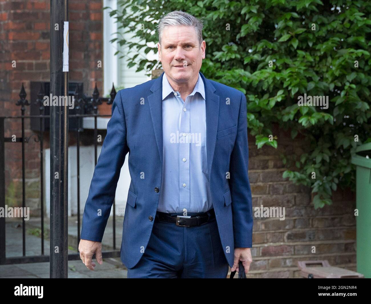 Labour Leader Sir Keir Starmer leaves his north London home on Wednesday 22nd September, 2021. As Mr Starmer faces backlash over leadership vote refor Stock Photo