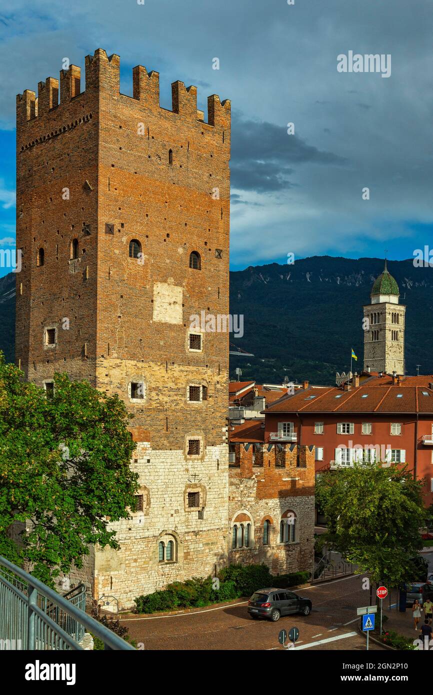 Torre Vanga is a historic building in Trento from 1200, it controlled one of the entrances to the city of Trento. Trentino-Alto Adige, Italy Stock Photo