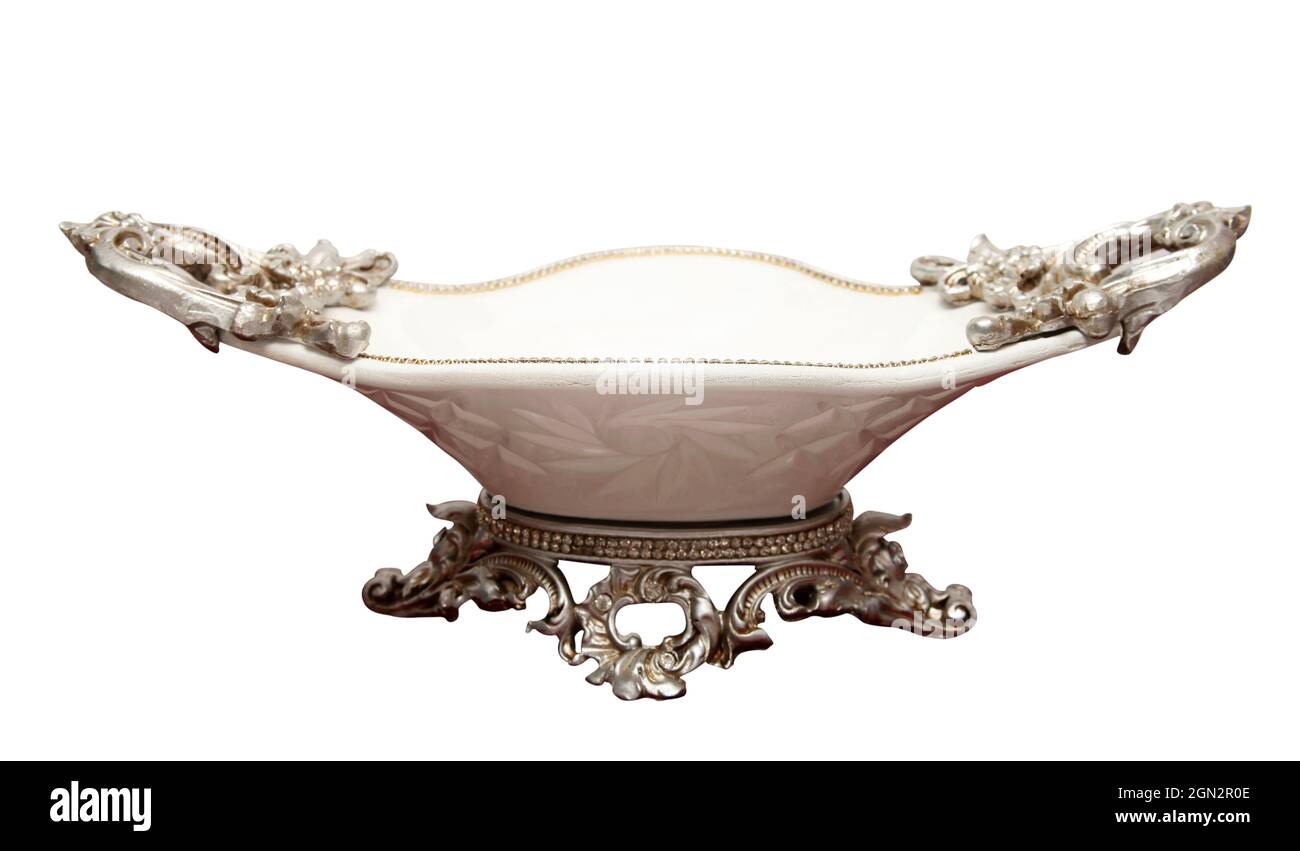 decorative sugar bowl made of silver and porcelain Stock Photo Alamy