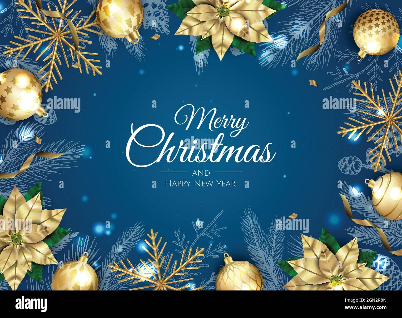 Merry Christmas and Happy New Year. Xmas Festive background with ...