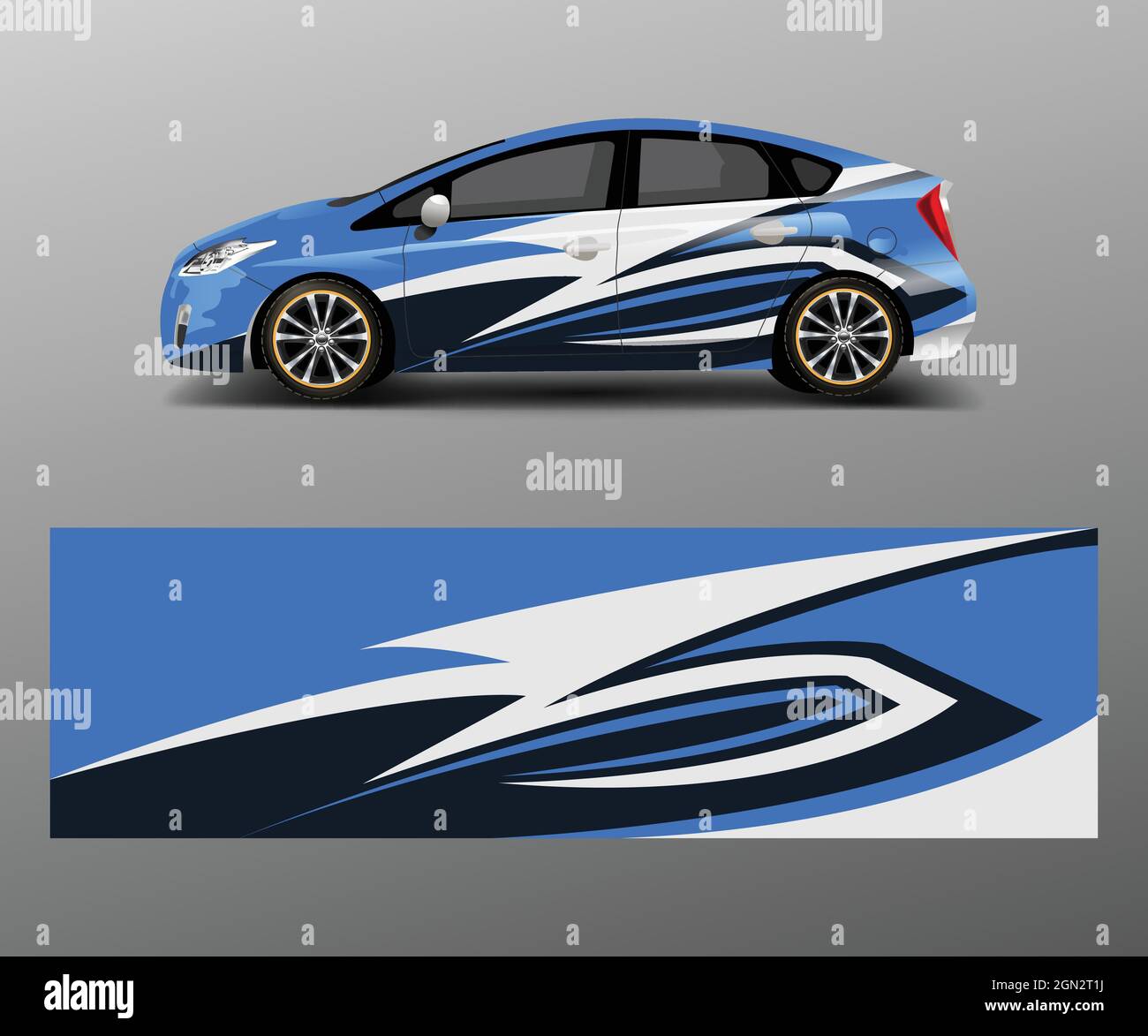 Racing car wrap with abstract stripe shapes for Company. Sport car ...