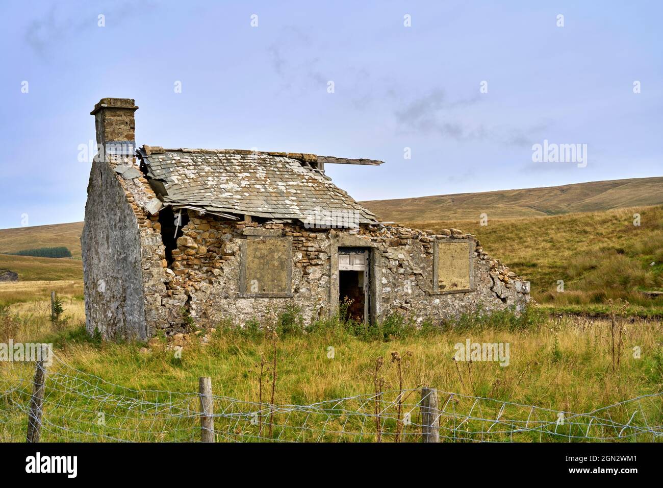 Abandoned and Ruined Cottage in the North Yorkshire Dales, England Stock Photo