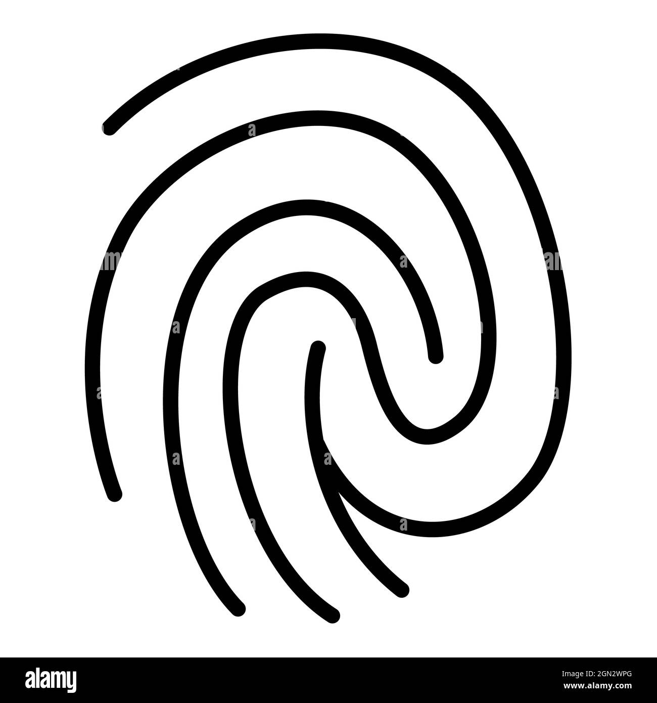 fingermark fingerprint single isolated icon with outline style vector ...