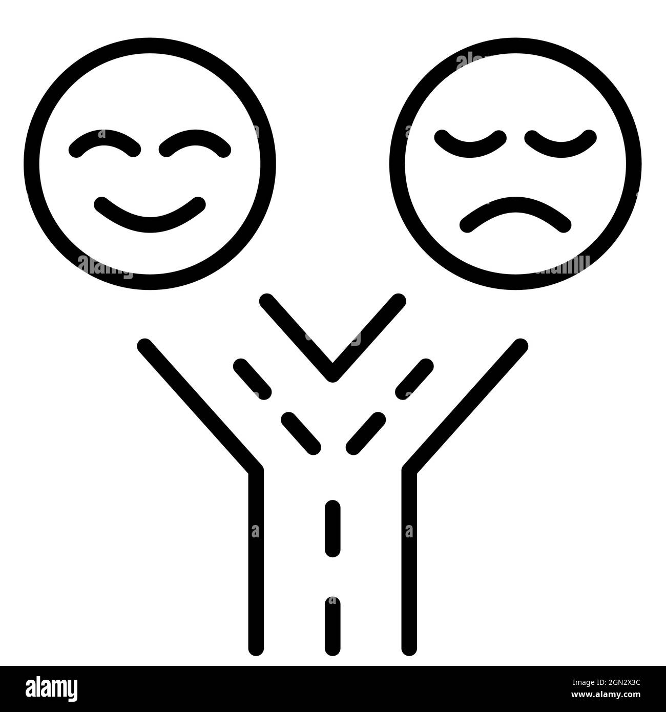 emotional choice decision single isolated icon with outline style ...