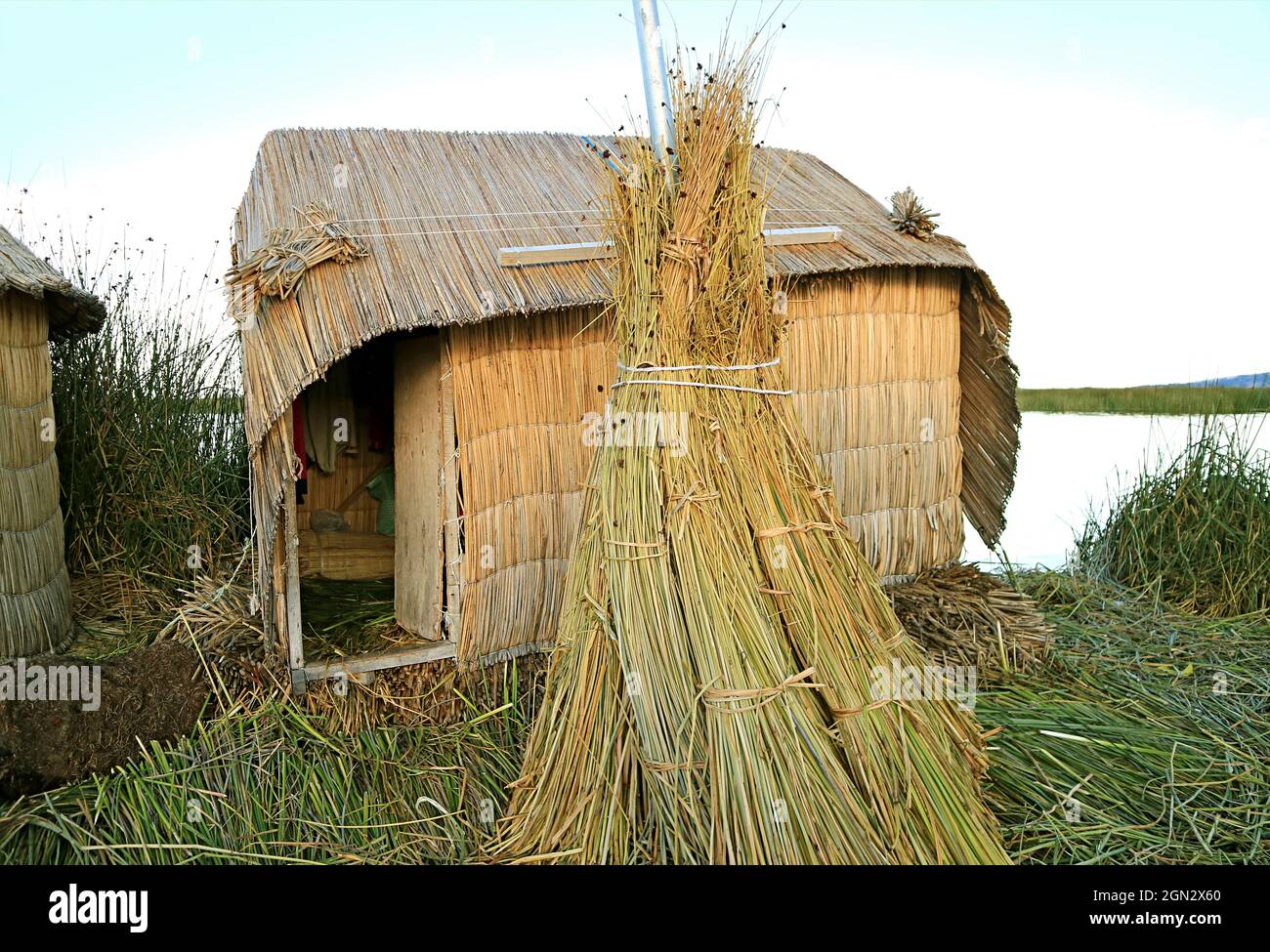 Houses Built with Totora Reeds of Uros Floating Islands on the Lake ...