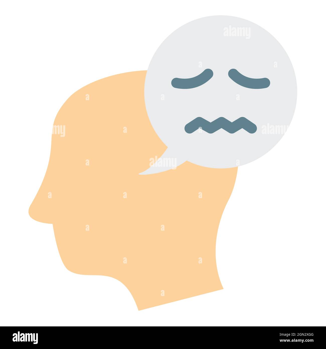 negative thinking single isolated icon with flat style vector ...
