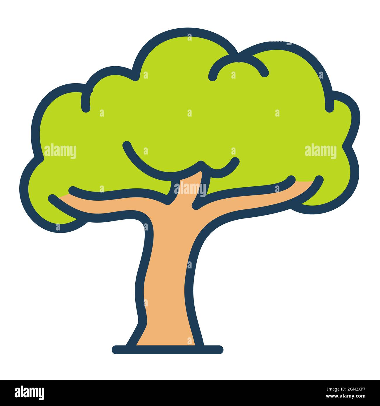 wise wisdome tree calm relax single isolated icon with filled line ...