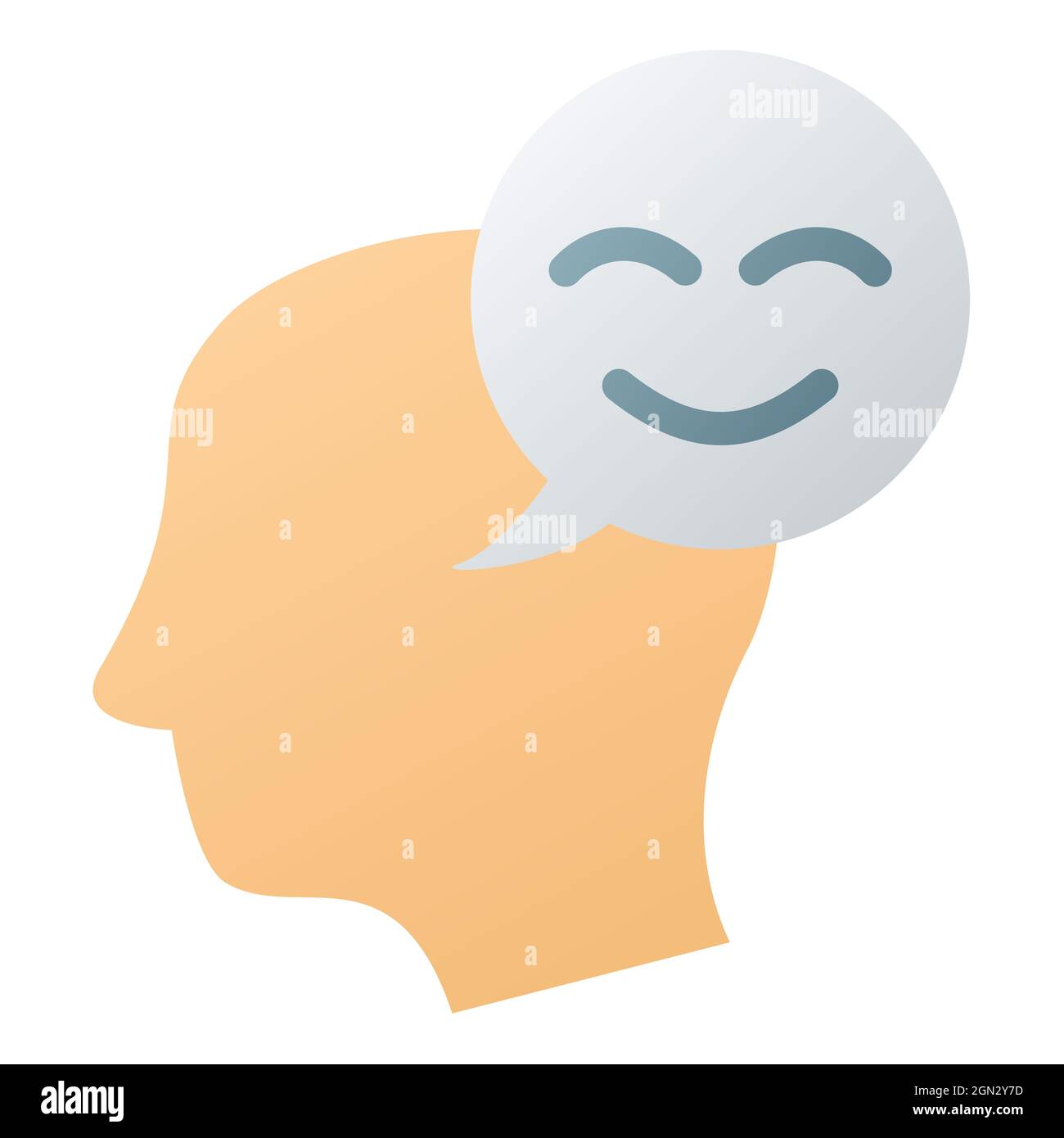 positive thinking concept single isolated icon with smooth style vector ...