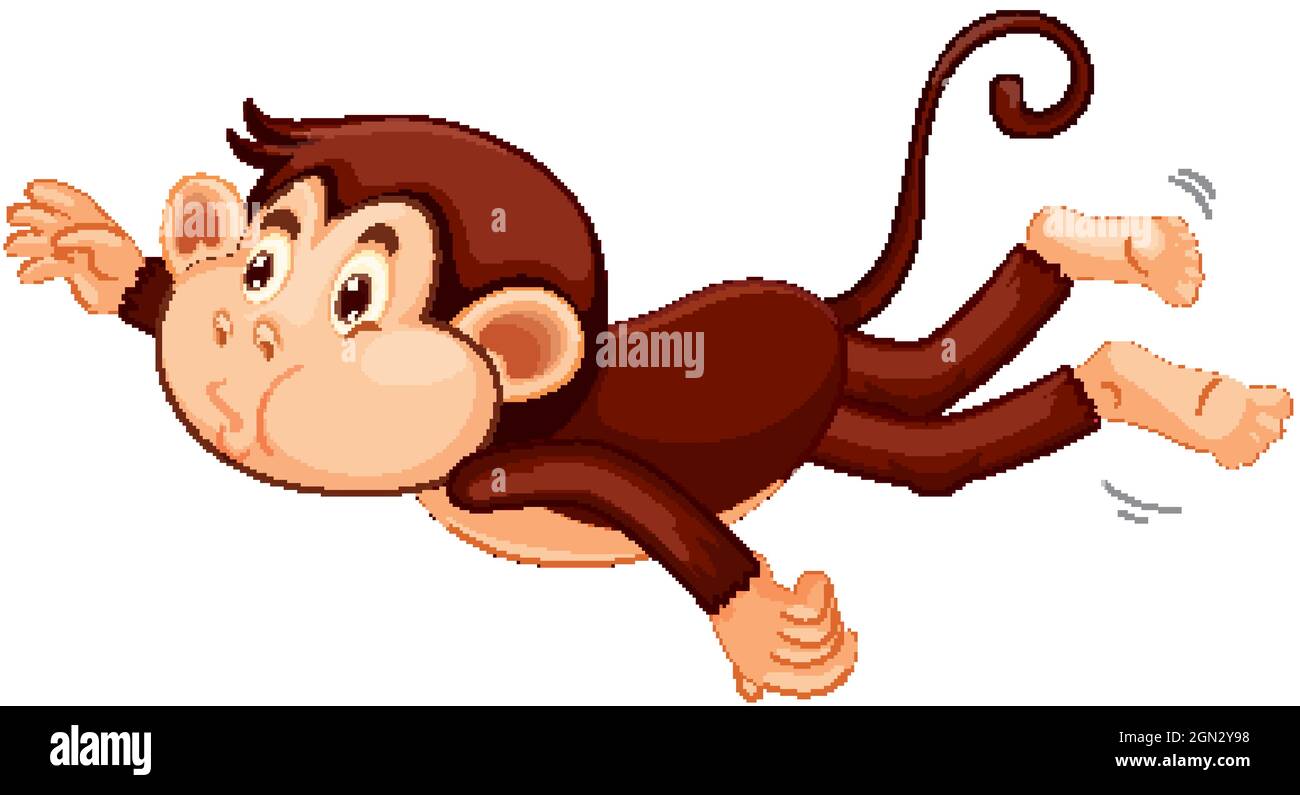Floating monkey cartoon character illustration Stock Vector Image & Art -  Alamy