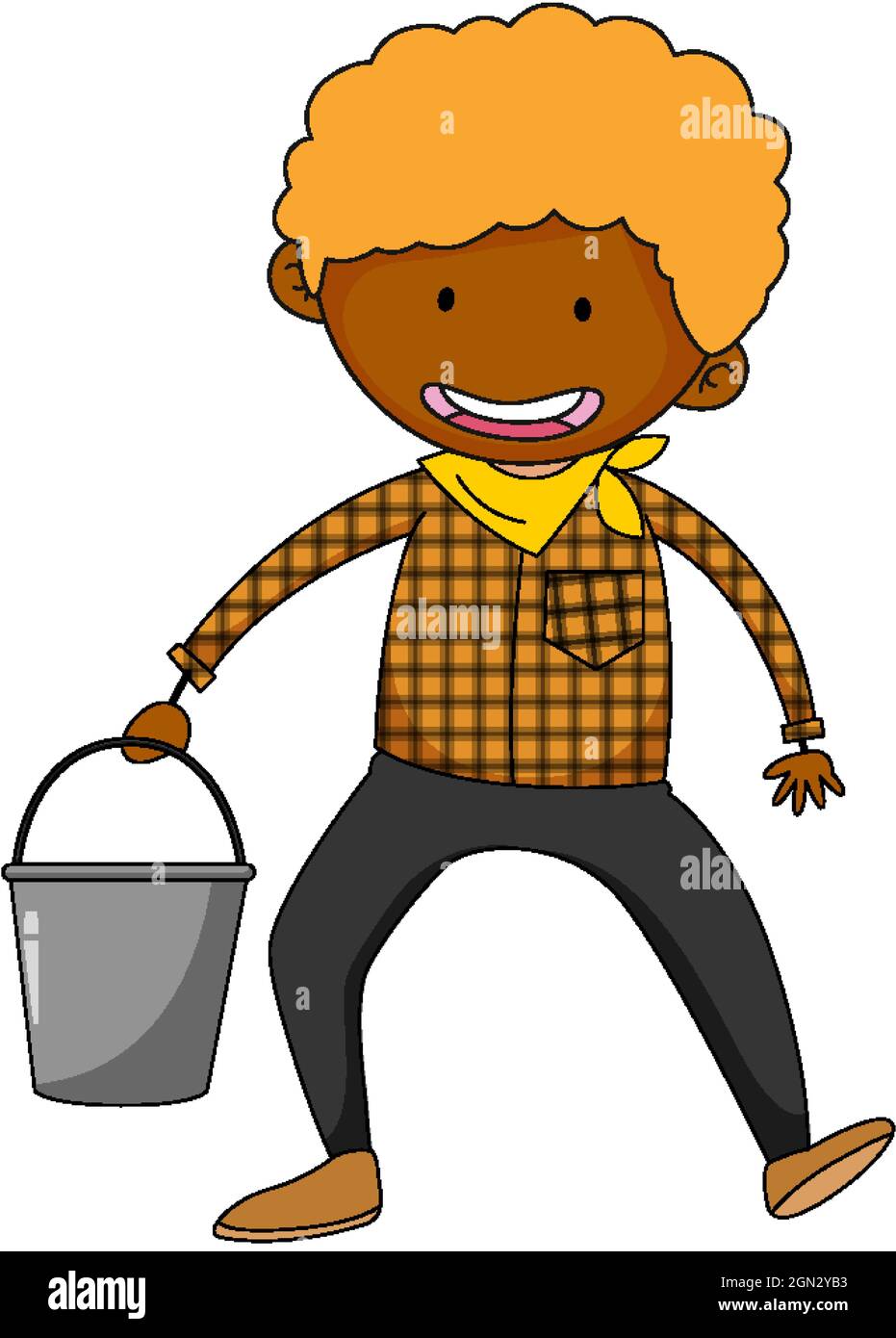 A farmer boy cartoon character isolated illustration Stock Vector Image ...